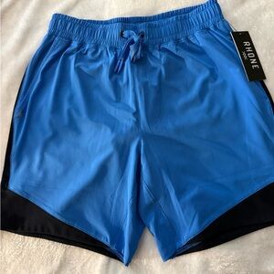 NWT Rhone 7” Phase Performance Shorts UnLined Super Sonic Blue Mens Sz S $78